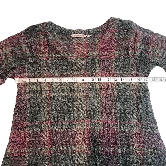 Soft Surroundings Sweater Womens Medium Green Plaid Boho Country Western Tunic - Picture 3 of 12